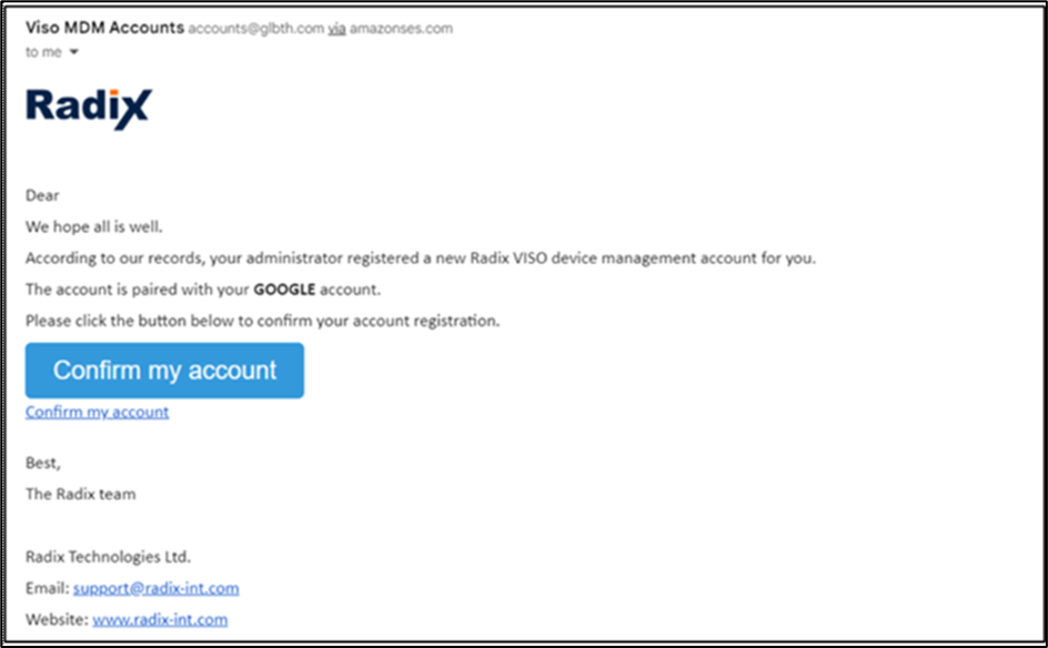 Adding a new console user--Confirmation email