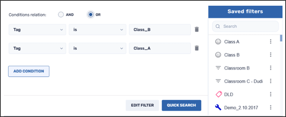 Device Group and Filter--adding filter conditions