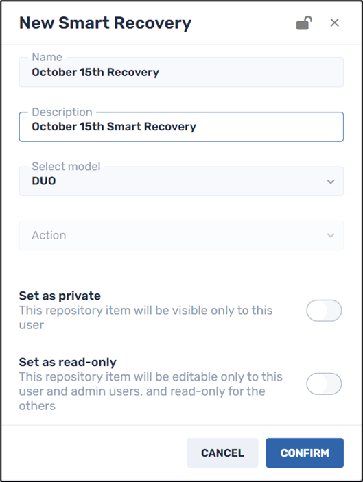 Smart Recovery Duo Command window