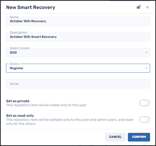 Smart Recovery Duo Command--registering the product