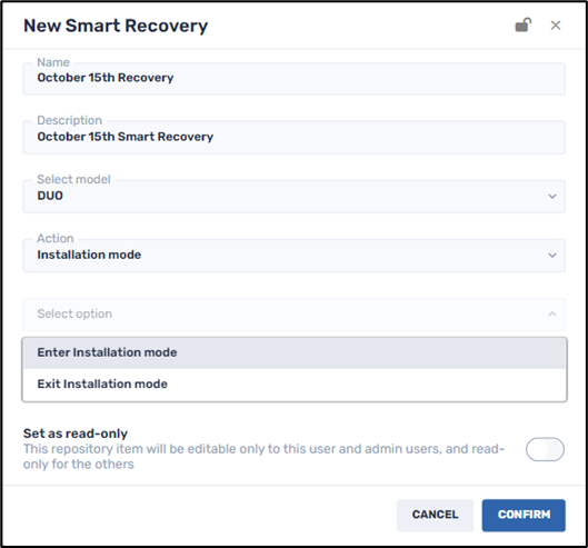 Smart Recovery Duo Command--remote installation