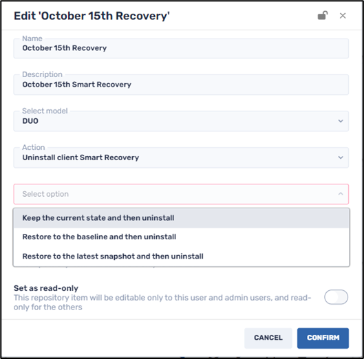 Smart Recovery Duo Command--uninstall