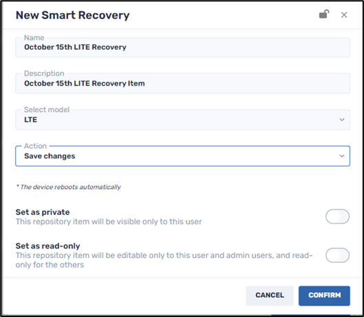 Smart Recovery LITE--save changes before doing a system restore