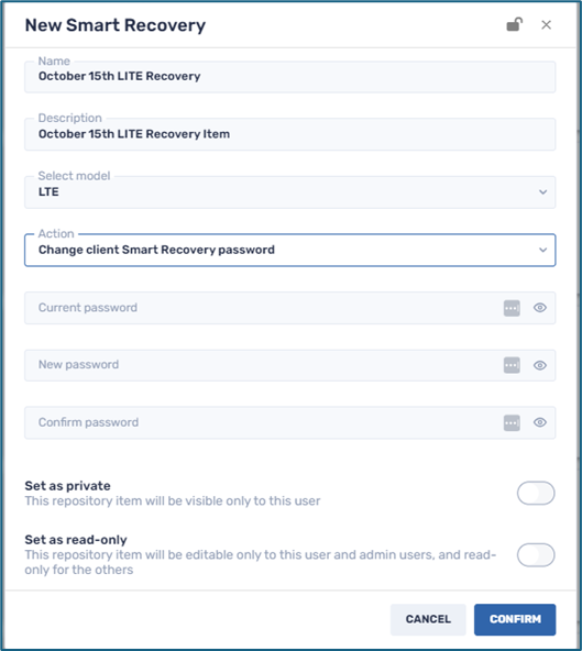 Smart Recovery LITE--change app password