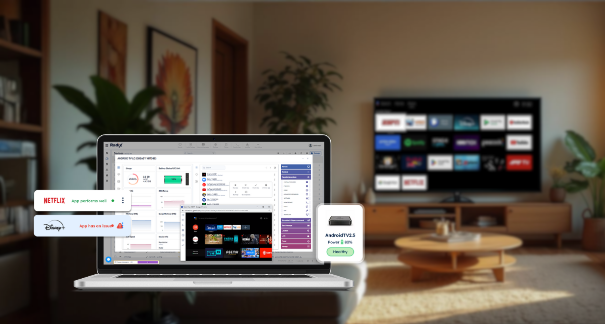 Support Modules deliver real-time monitoring & troubleshooting within Radix's device management platform.