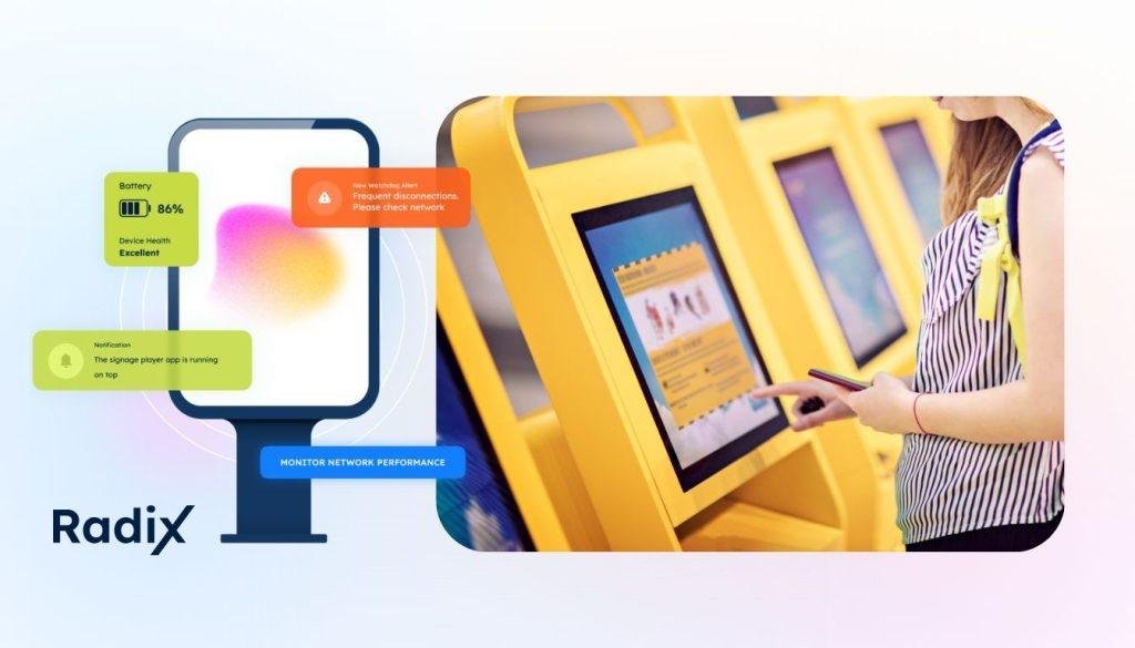 Digital signage in an information booth or shopping mall